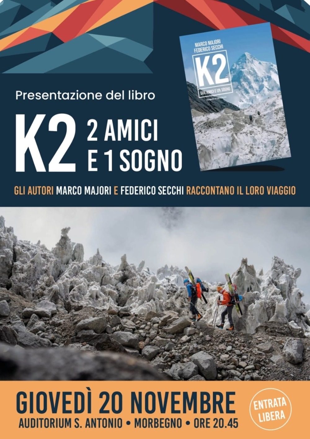 Immagine Evento Presentazione libro “K2 – 2 amici e 1 sogno” | Calendario Valtellinese