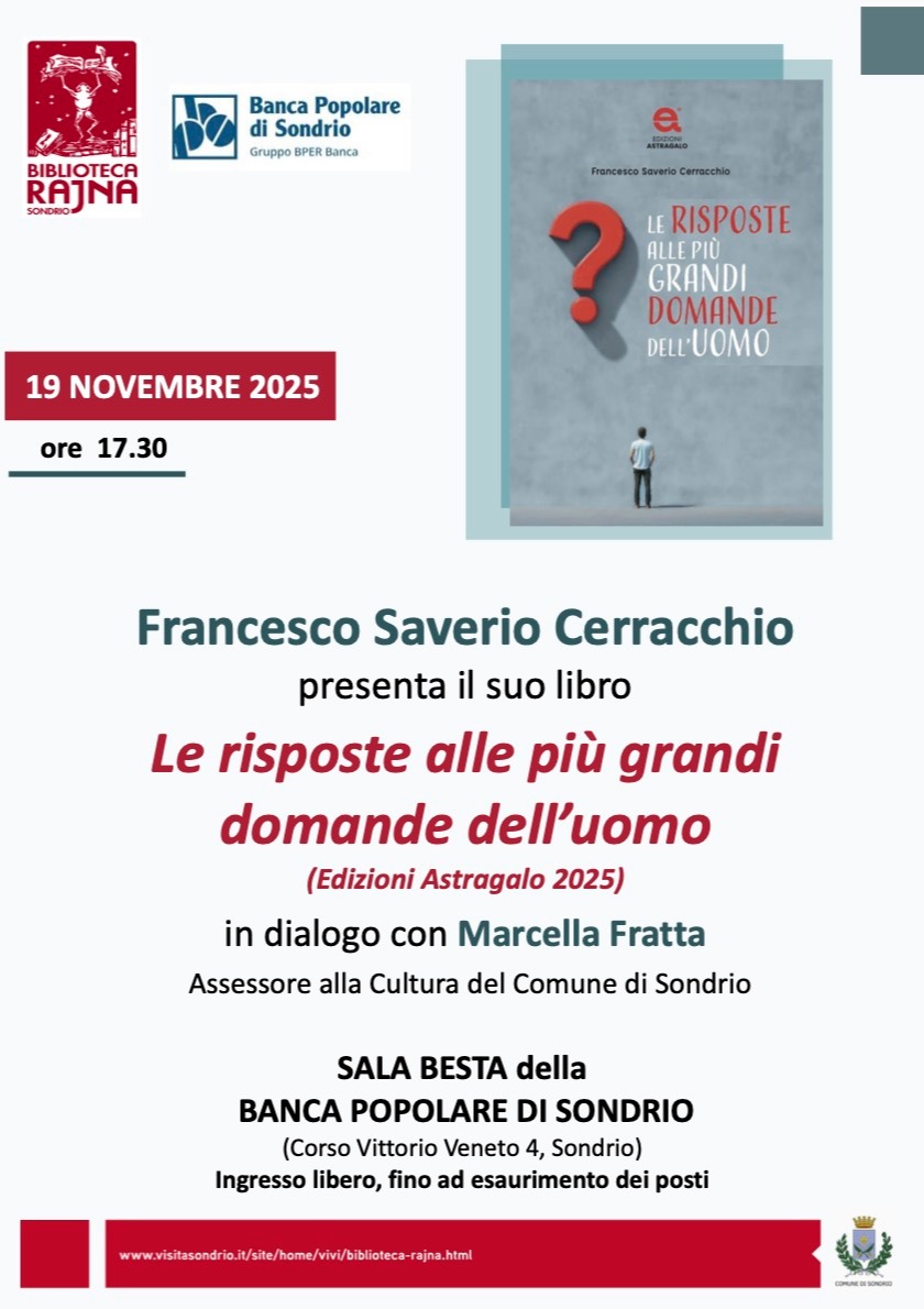 Immagine Evento Presentazione libro "Le risposte alle più grandi domande dell’uomo" | Calendario Valtellinese