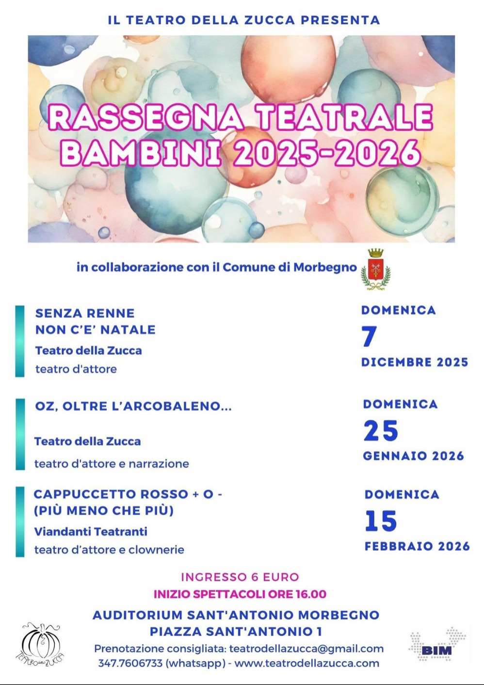 Immagine Evento Rassegna teatrale per bambini 2025/2026 | Calendario Valtellinese