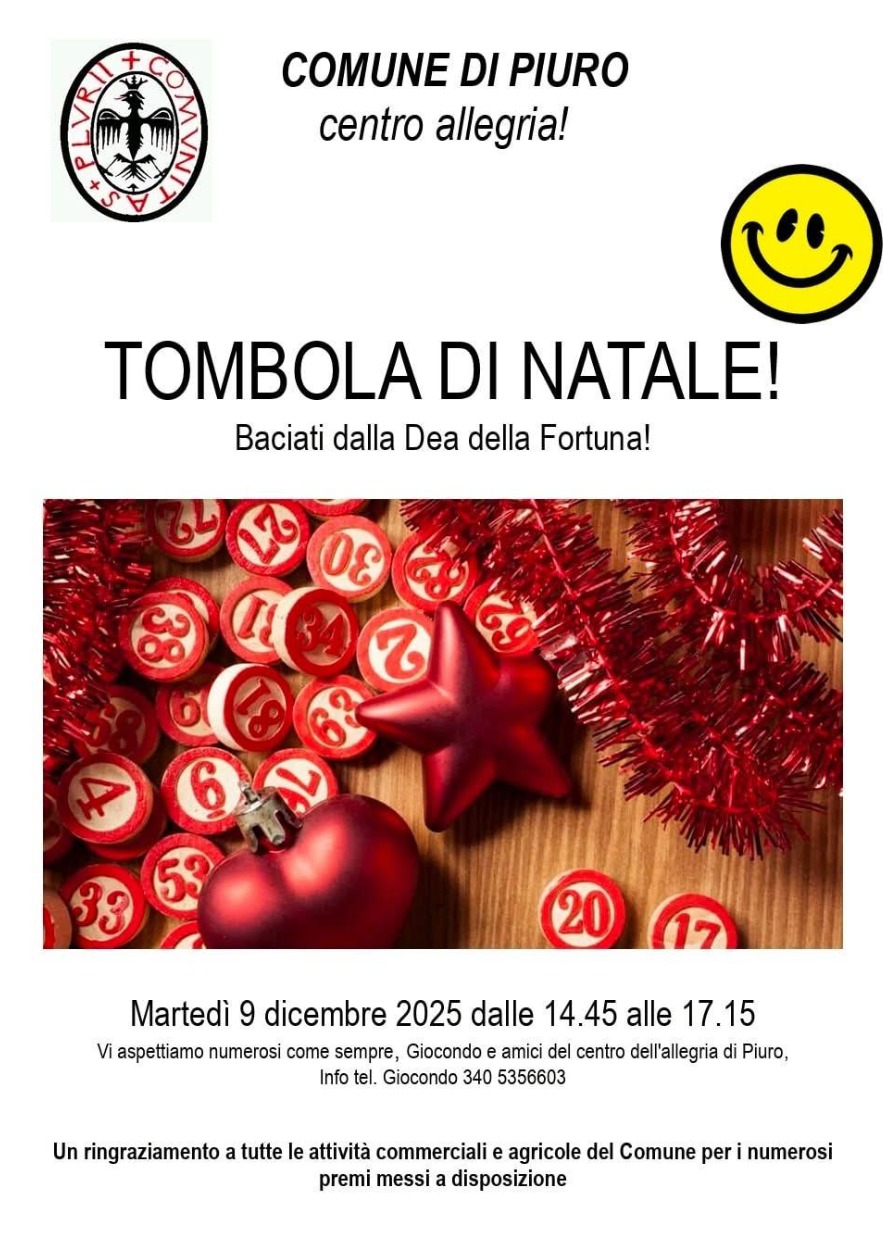 Immagine Evento Tombola di Natale | Calendario Valtellinese