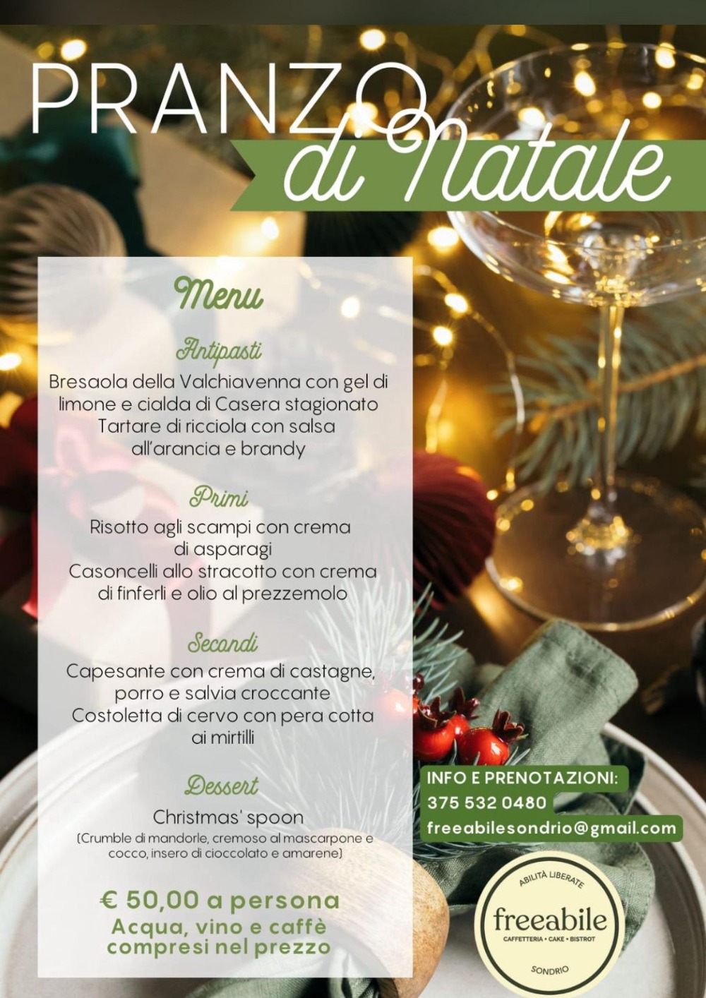 Immagine Evento Pranzo di Natale da Freeabile | Calendario Valtellinese