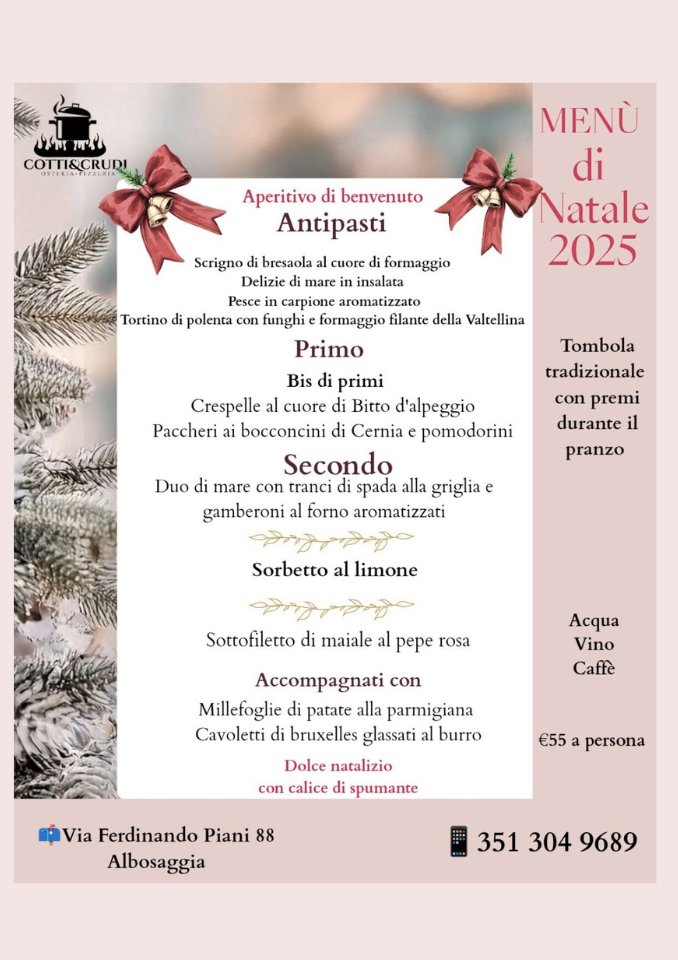 Immagine Evento Natale 2025 da Cotti e Crudi | Calendario Valtellinese