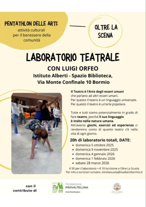 Immagine Evento Laboratorio Teatrale  con Luigi Orfeo | Calendario Valtellinese
