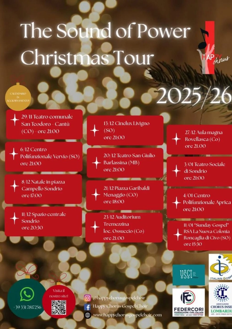 Immagine Evento The Sound of Power – Christmas Tour 2025/26 | Calendario Valtellinese