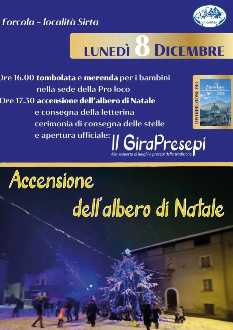 Immagine Evento Accensione dell'Albero di Natale a Forcola | Calendario Valtellinese