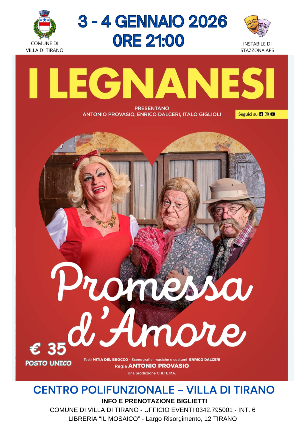 Immagine Evento I Legnanesi – Promessa d'Amore | Calendario Valtellinese