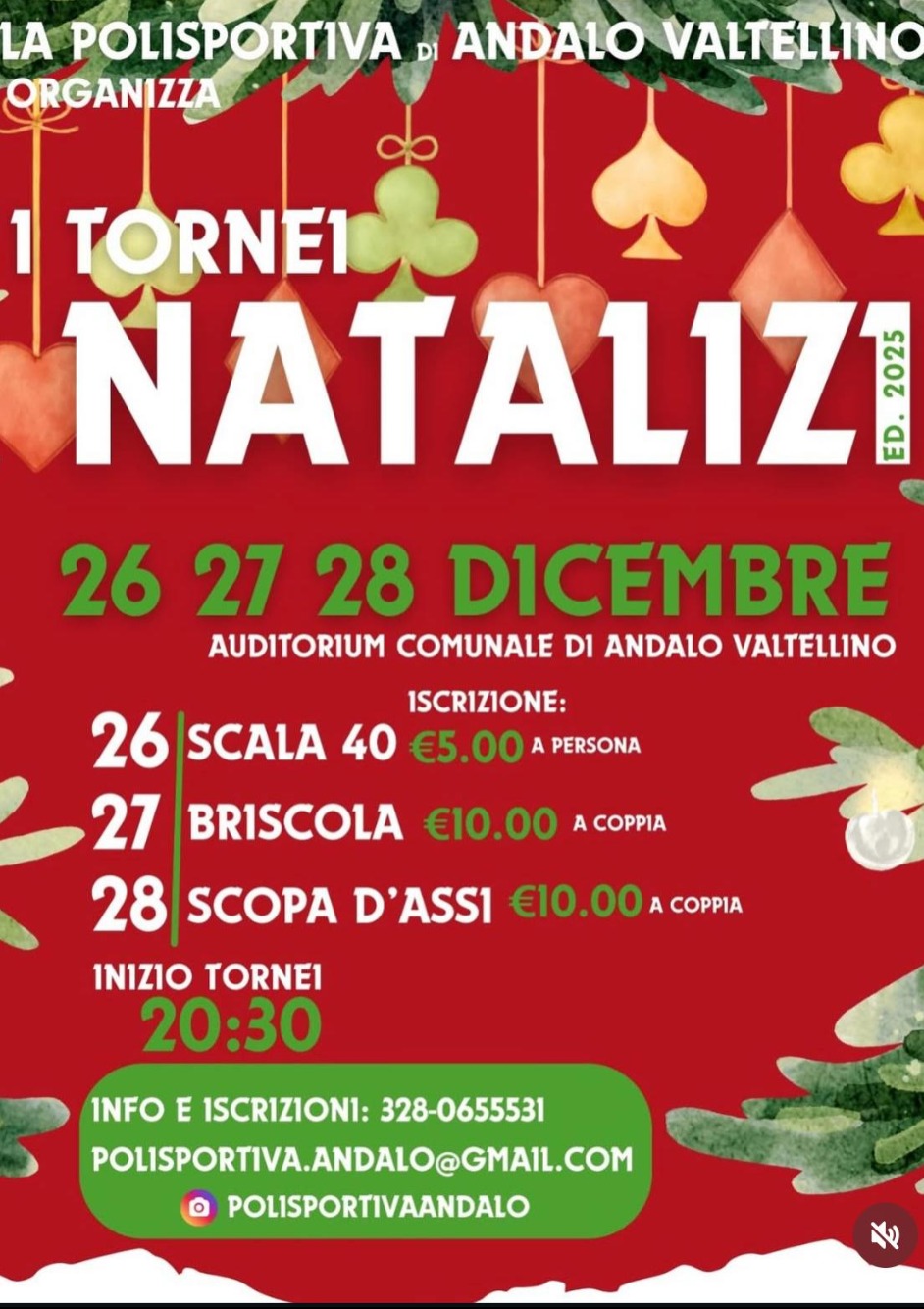 Immagine Evento I Tornei natalizi | Calendario Valtellinese