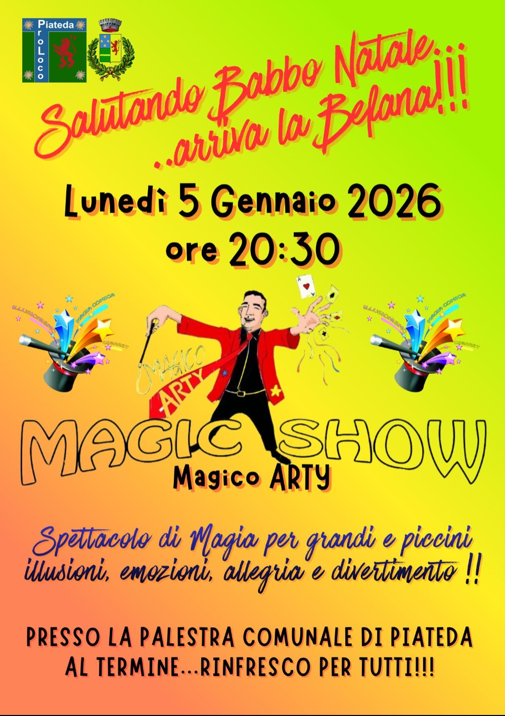 Immagine Evento Spettacolo di magia Magico Arty | Calendario Valtellinese