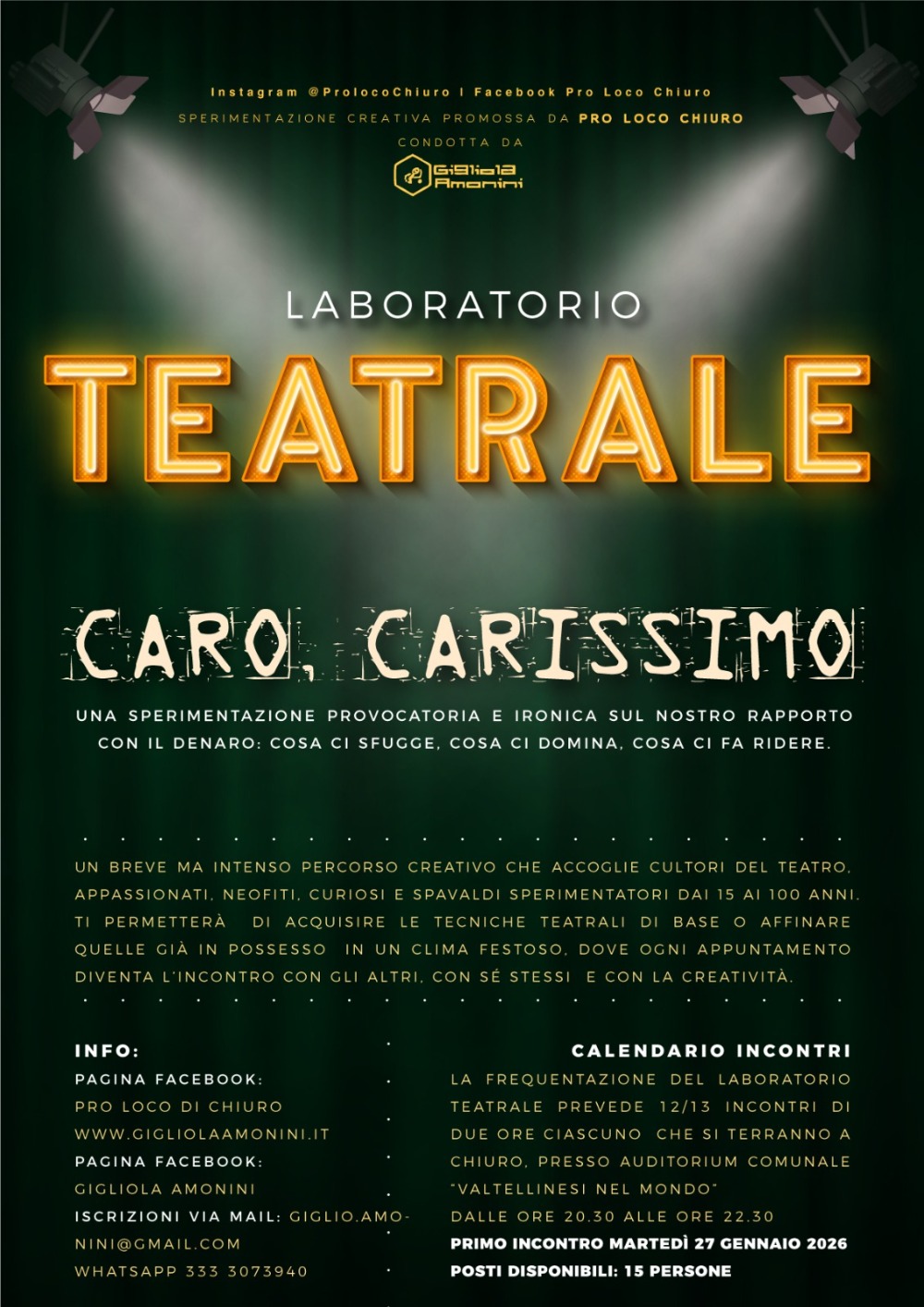 Immagine Evento Laboratorio teatrale "Caro, Carissimo" | Calendario Valtellinese
