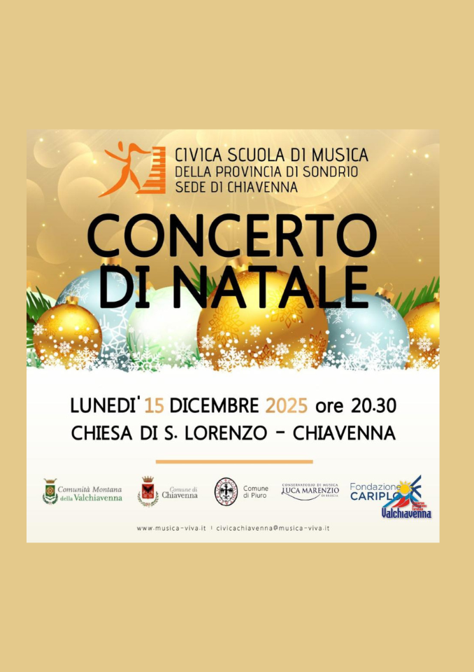 Immagine Evento Concerto di Natale a Chiavenna | Calendario Valtellinese