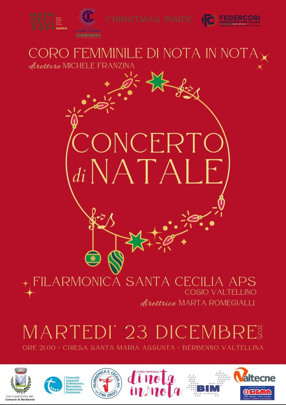 Immagine Evento Concerto di Natale a Berbenno di Valtellina | Calendario Valtellinese