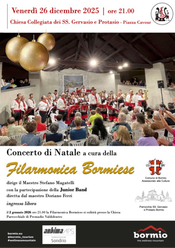 Immagine Evento Concerto di Natale della Filarmonica Bormiese | Calendario Valtellinese