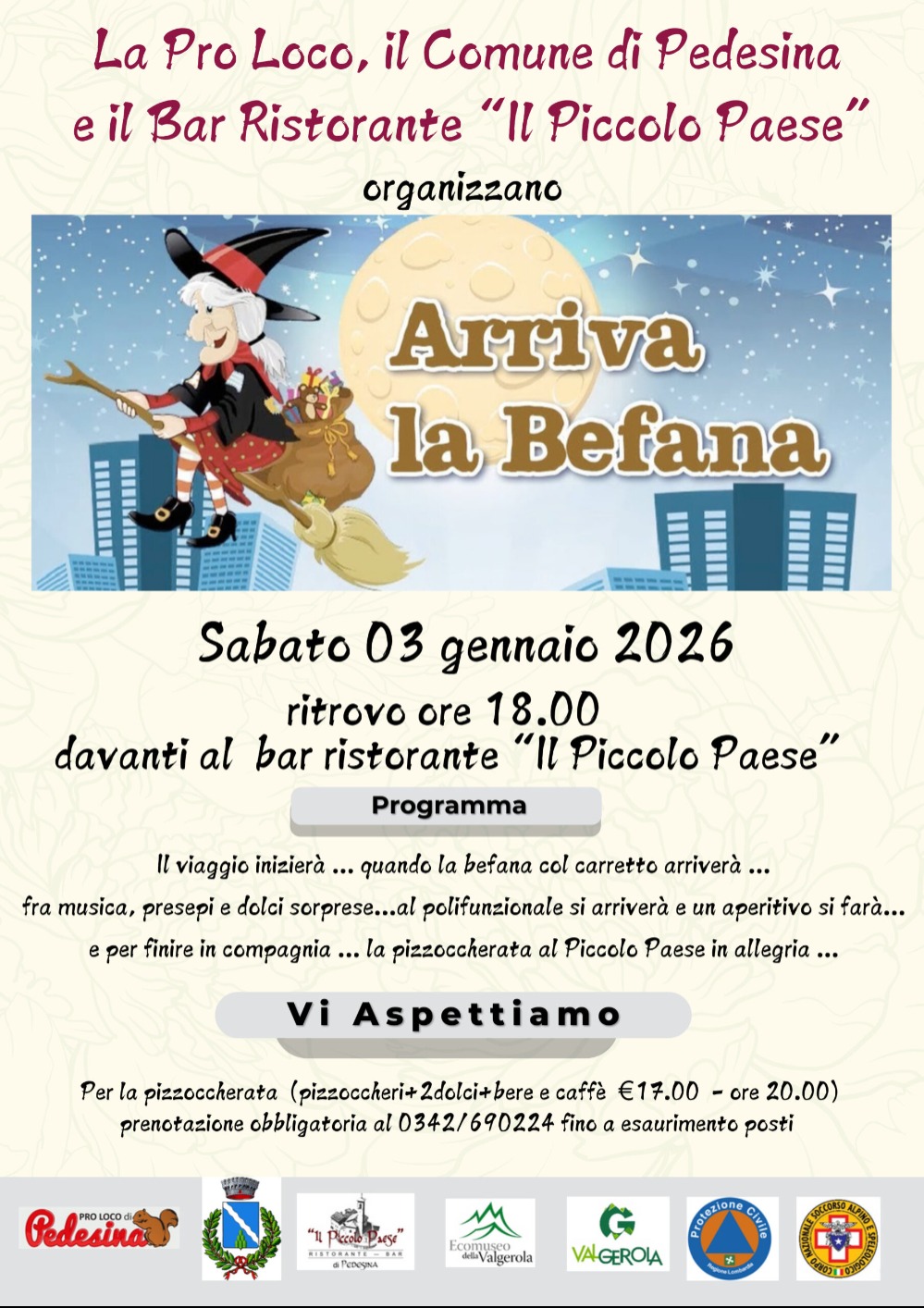 Immagine Evento Arriva la Befana a Pedesina | Calendario Valtellinese