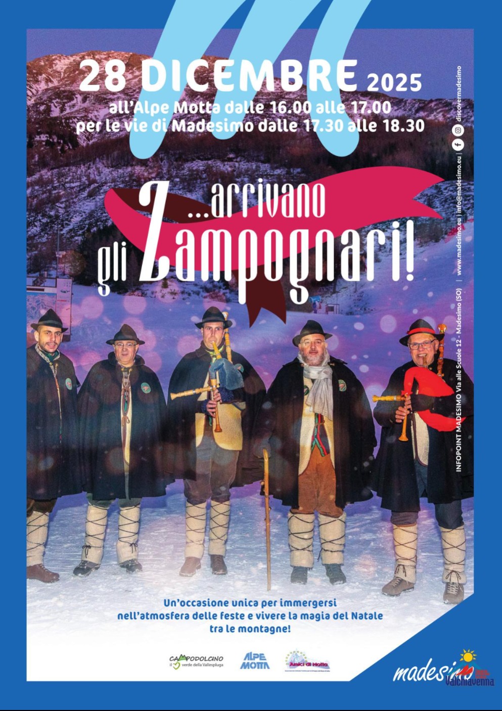 Immagine Evento Arrivano gli Zampognari! | Calendario Valtellinese