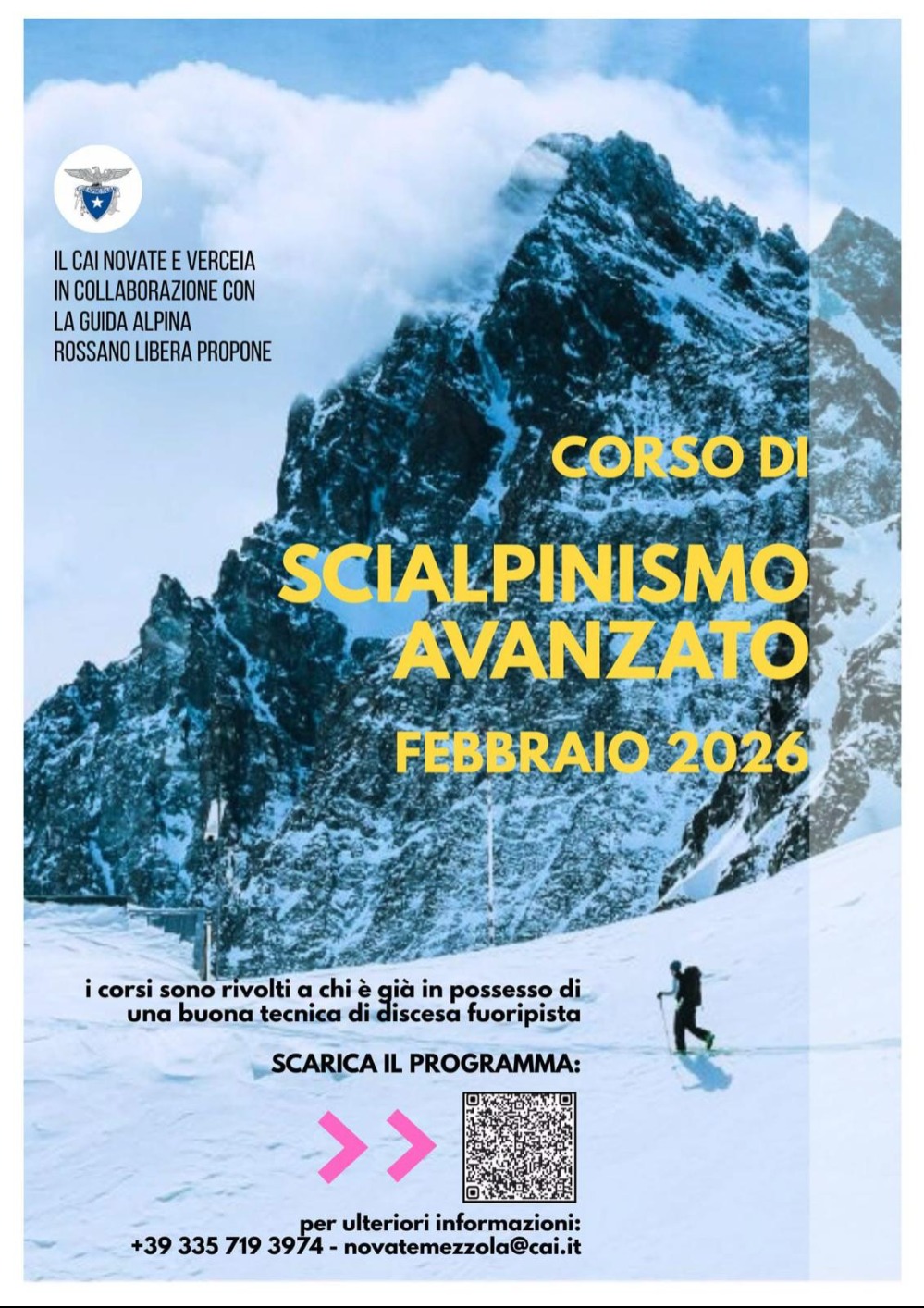 Immagine Evento Corso di Scialpinismo Avanzato | Calendario Valtellinese