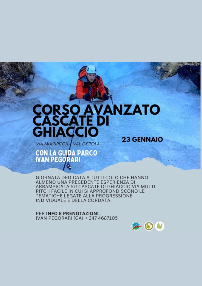 Immagine Evento Corso avanzato cascate di ghiaccio | Calendario Valtellinese