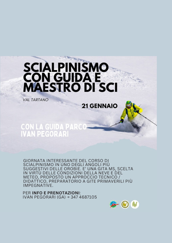 Immagine Evento Scialpinismo con guida e maestro di sci | Calendario Valtellinese
