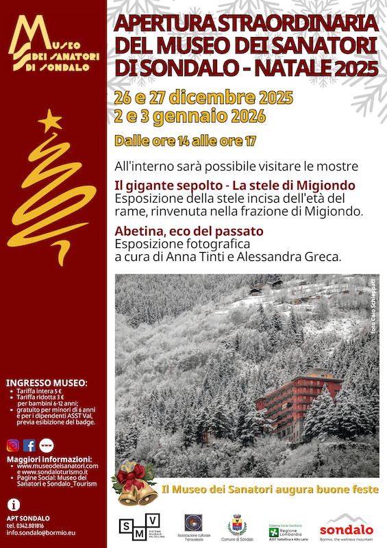 Immagine Evento Apertura straordinaria del Museo dei Sanatori Natale 2025 | Calendario Valtellinese