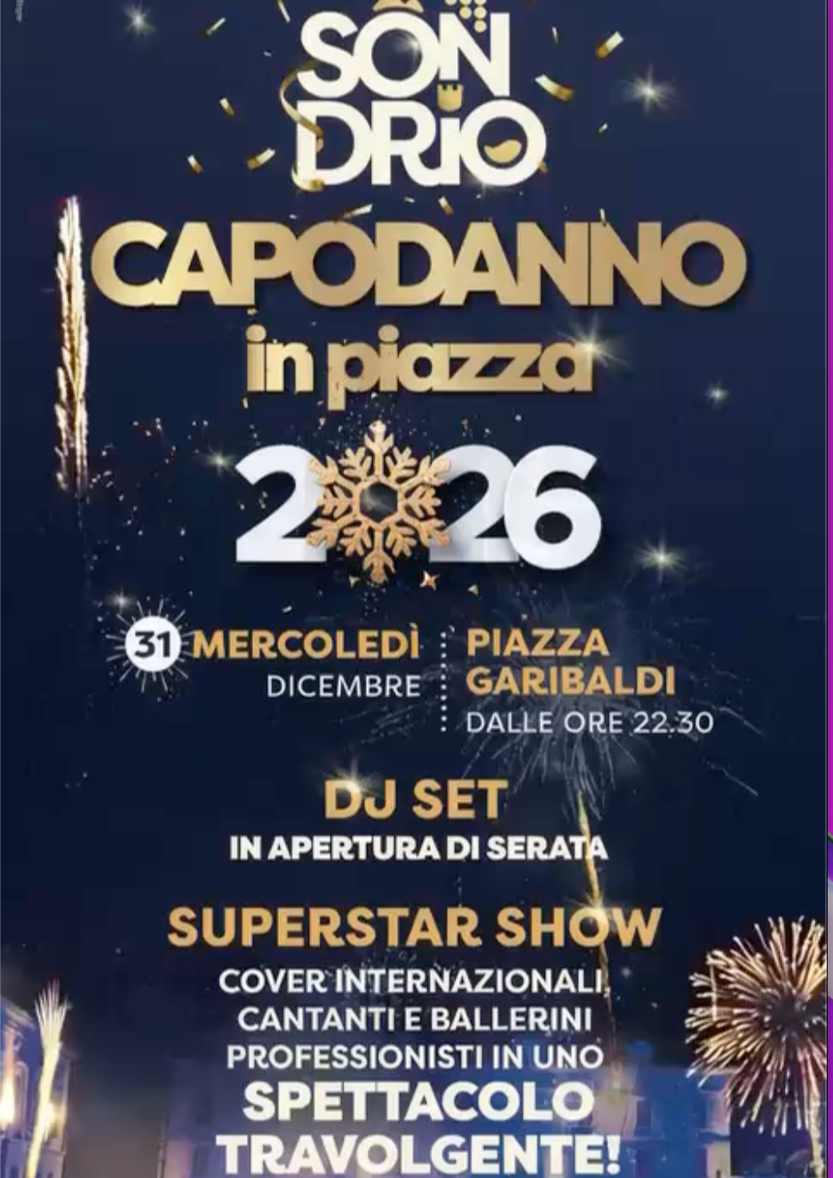 Immagine Evento Capodanno 2026 a Sondrio | Calendario Valtellinese