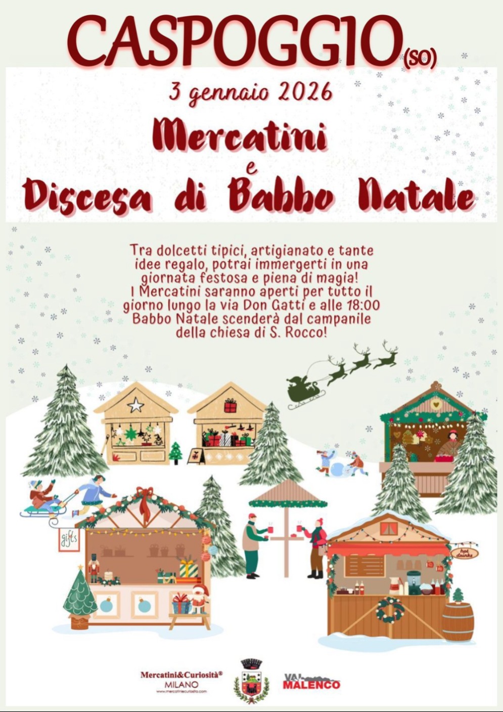 Immagine Evento Mercatini e discesa di Babbo Natale | Calendario Valtellinese