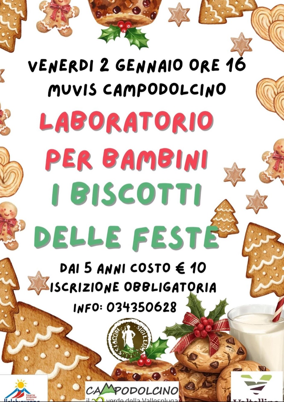 Immagine Evento Laboratorio per bambini "i biscotti delle feste" | Calendario Valtellinese