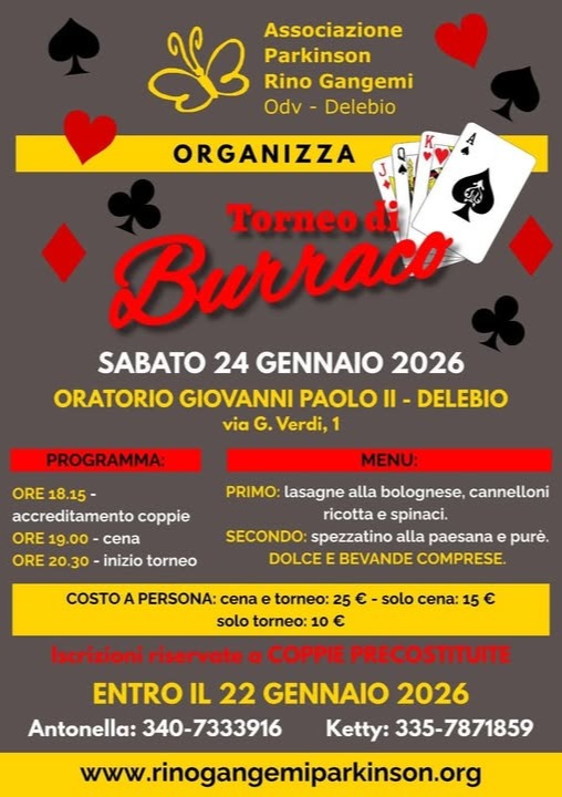 Immagine Evento Torneo di burraco | Calendario Valtellinese