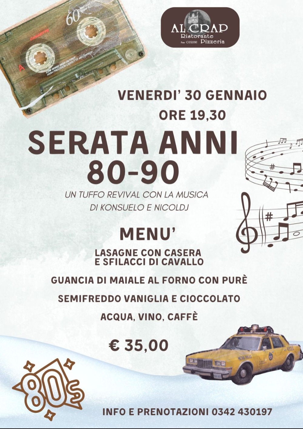 Immagine Evento Serata anni '80-'90 | Calendario Valtellinese