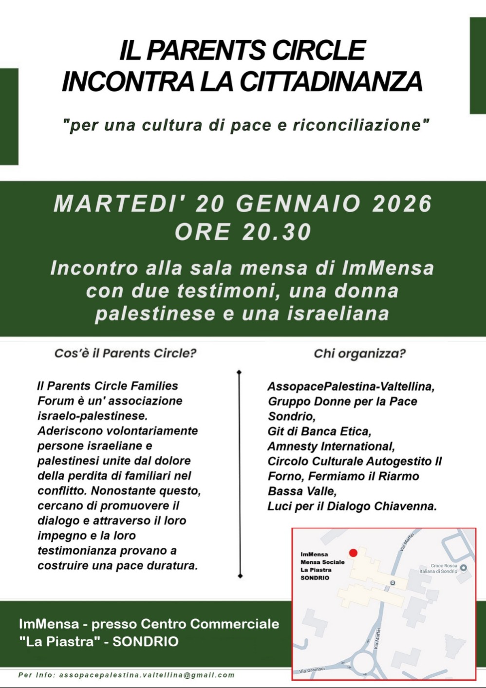 Immagine Evento Il parents circle incontra la cittadinanza | Calendario Valtellinese