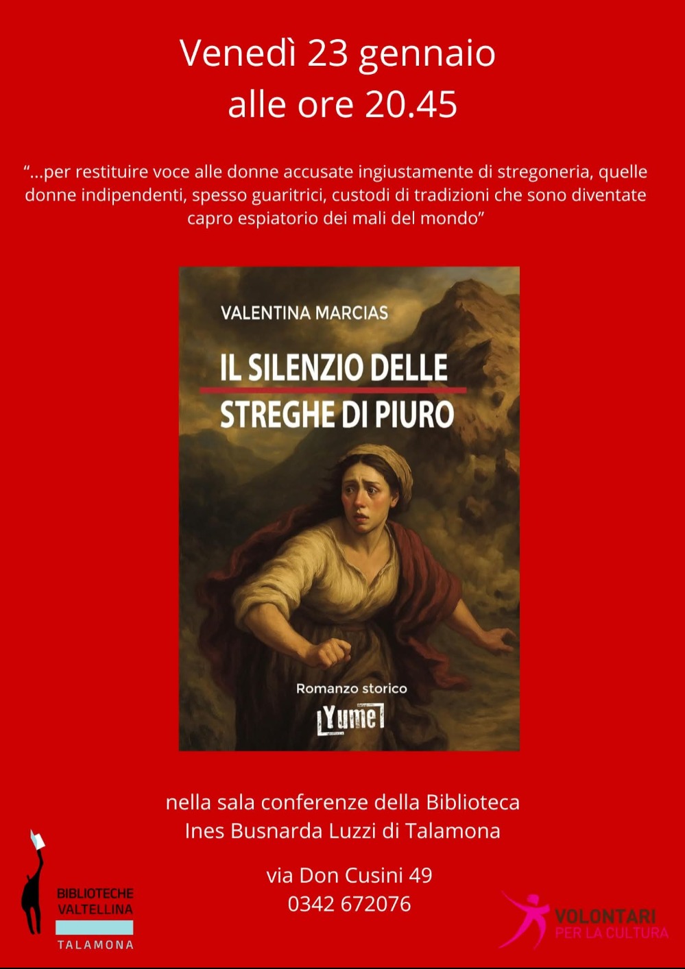 Immagine Evento Presentazione del libro "Il silenzio delle streghe di Piuro" | Calendario Valtellinese