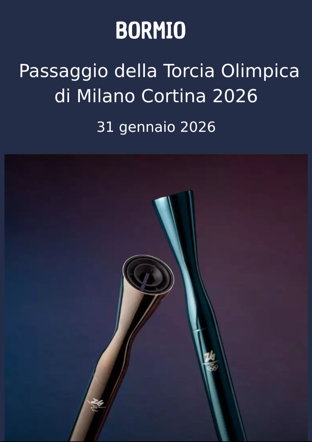 Immagine Evento Il viaggio della fiamma olimpica - Bormio | Calendario Valtellinese