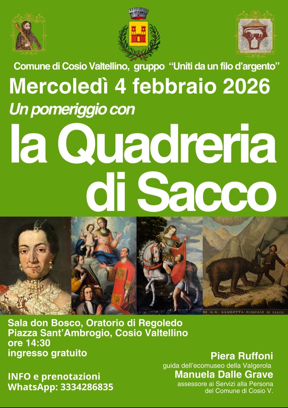Immagine Evento Un pomeriggio con la Quadreria di Sacco | Calendario Valtellinese