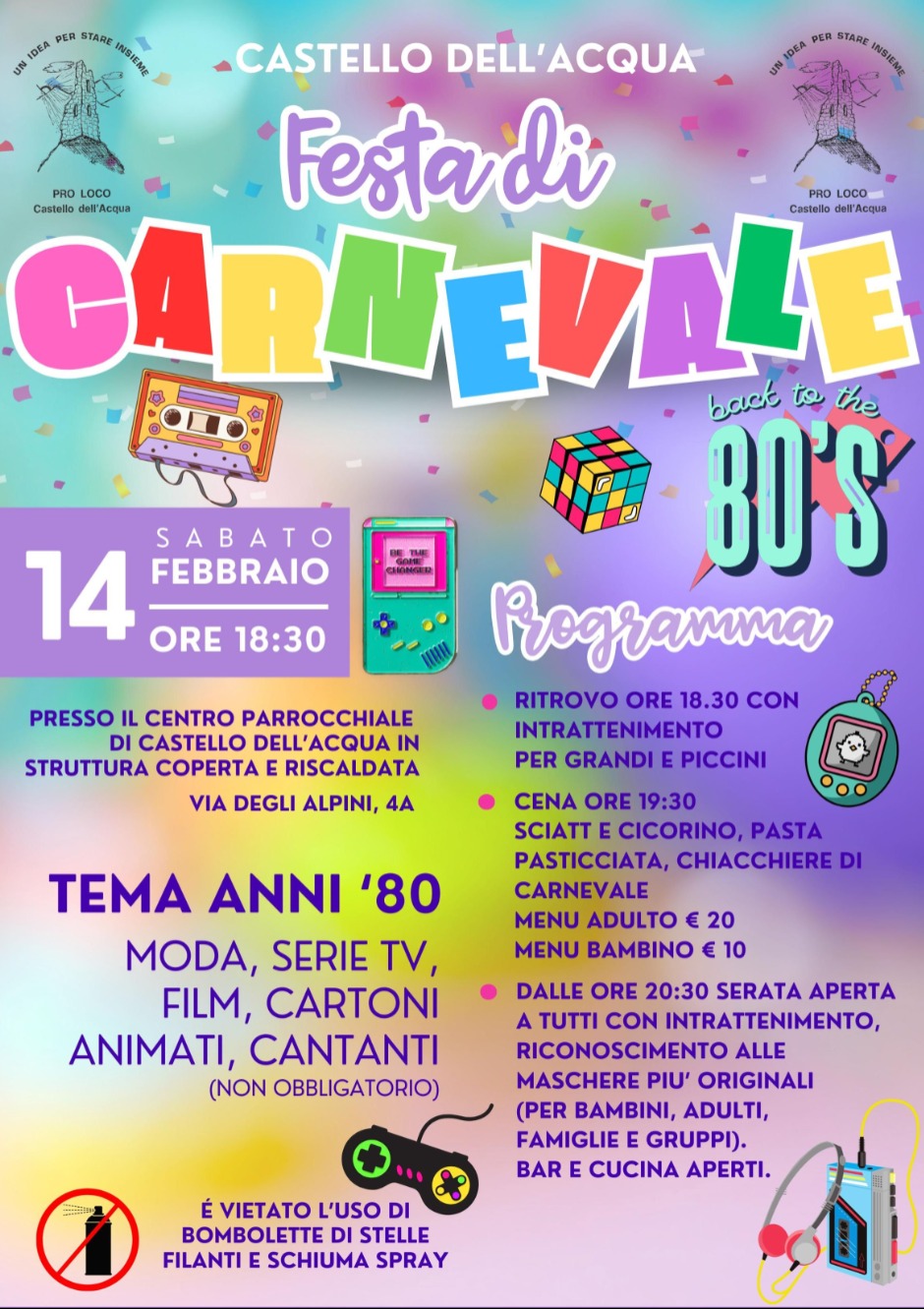 Immagine Evento Festa di Carnevale a Castello Dell'Acqua | Calendario Valtellinese