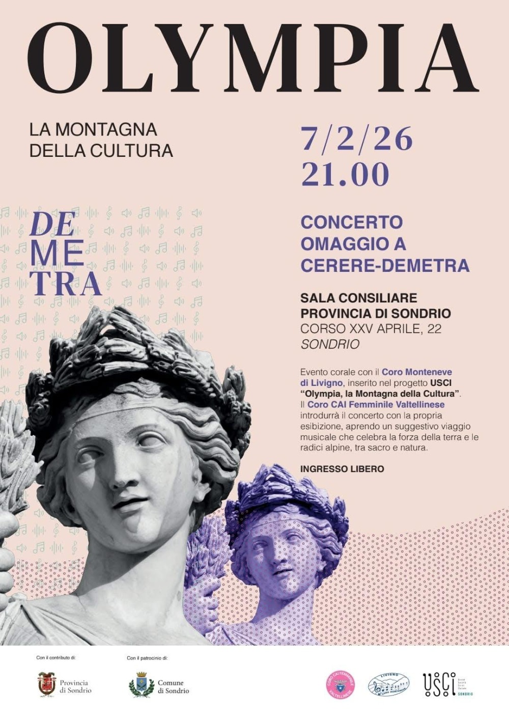 Immagine Evento Olympia - concerto omaggio a Cerere- Demetra | Calendario Valtellinese