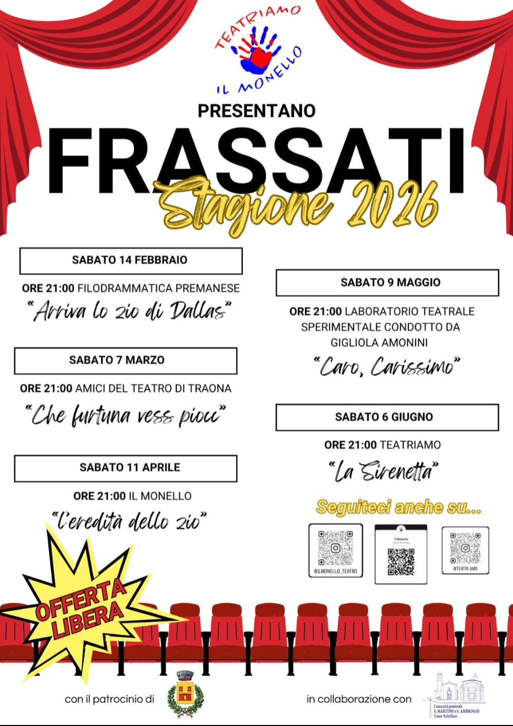 Immagine Evento Theater season 2026 Frassati | Calendario Valtellinese