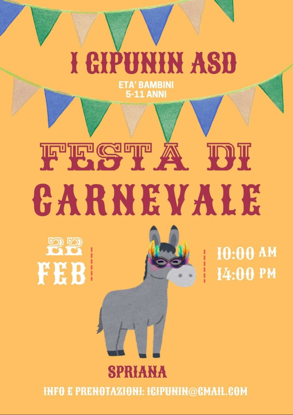 Immagine Evento Festa di Carnevale a Spriana | Calendario Valtellinese