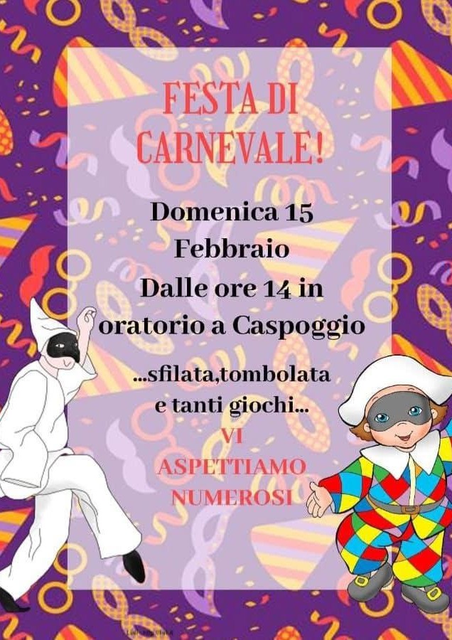 Immagine Evento Carnevale a Caspoggio | Calendario Valtellinese