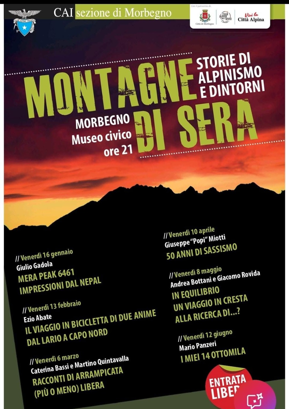 Immagine Evento Montagne di sera | Calendario Valtellinese