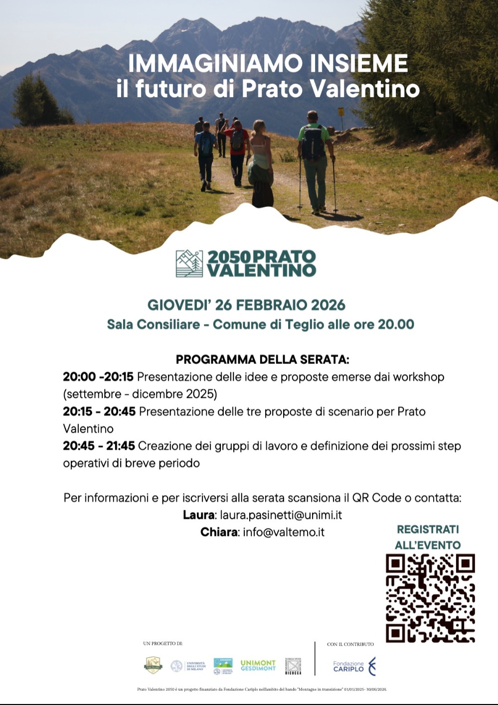 Immagine Evento Immaginiamo insieme il futuro di Prato Valentino | Calendario Valtellinese