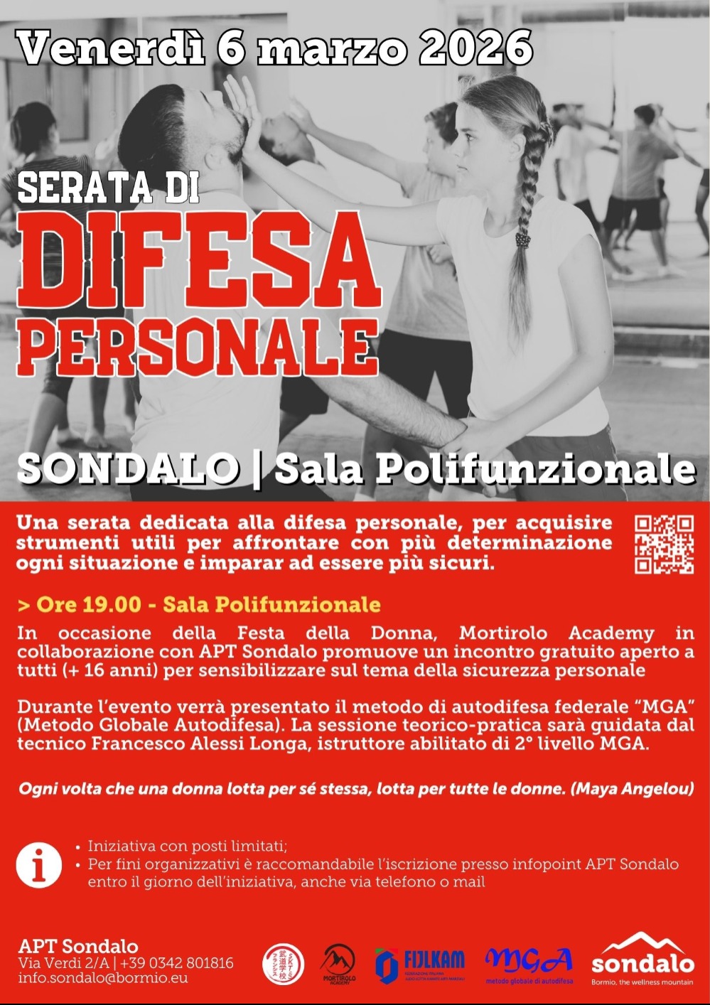 Immagine Evento Serata di difesa personale | Calendario Valtellinese