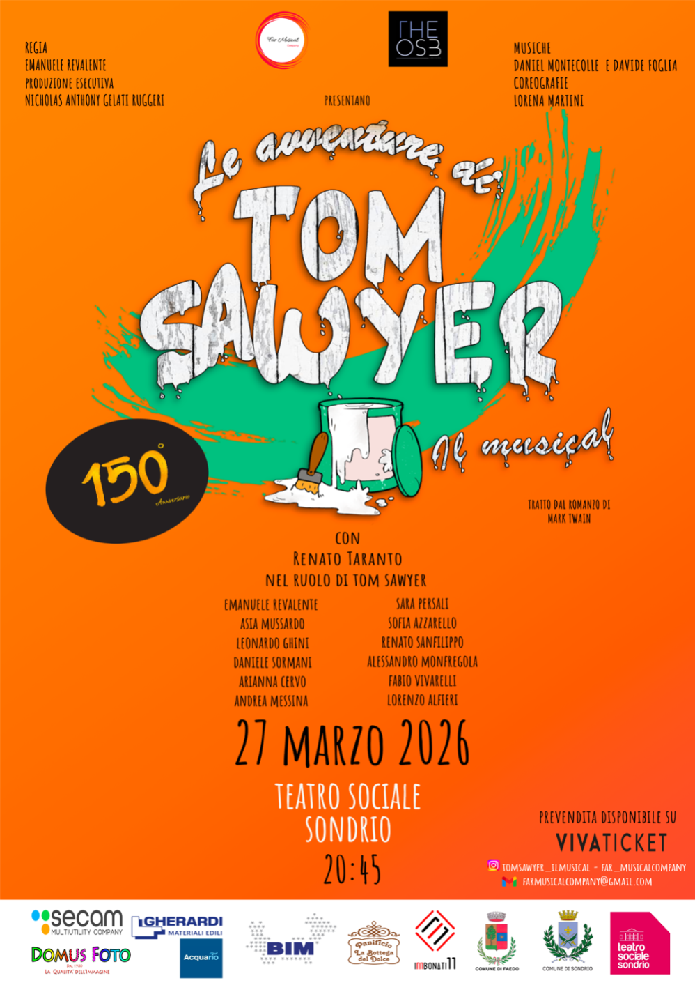 Immagine Evento Le avventure di Tom Sawyer – Il musical a Tirano | Calendario Valtellinese