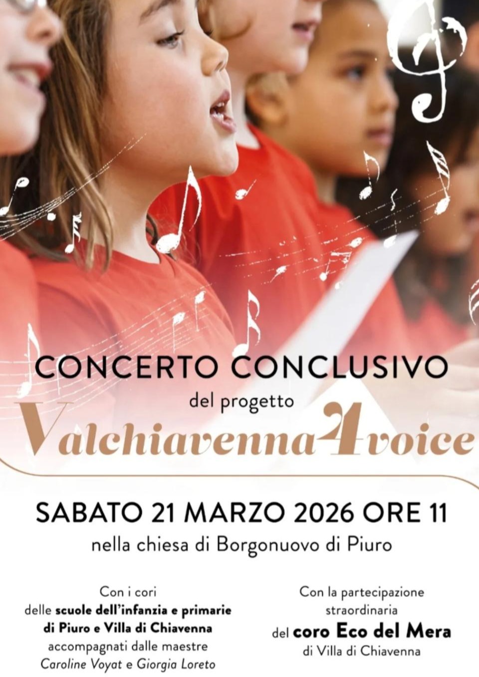 Immagine Evento Concerto conclusivo del progetto Valchiavenna4voice | Calendario Valtellinese
