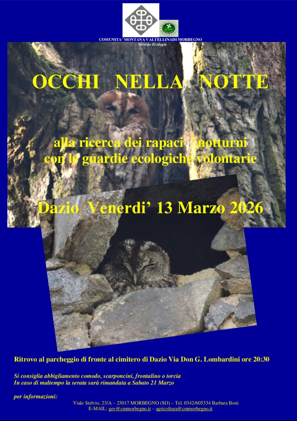 Immagine Evento Occhi nella notte | Calendario Valtellinese