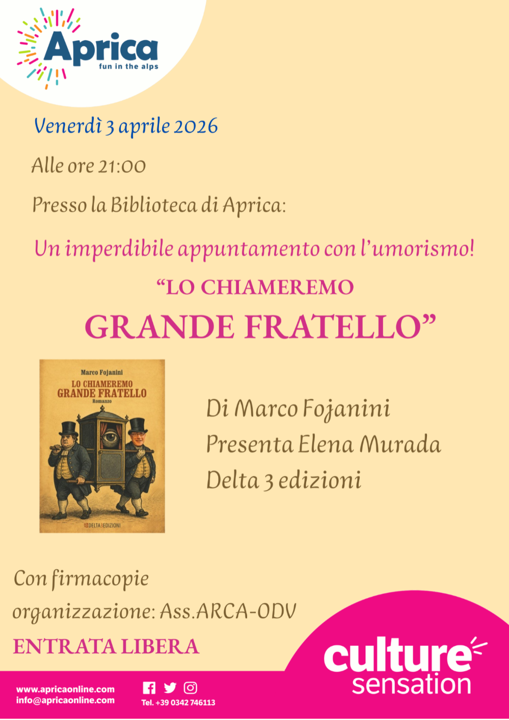 Immagine Evento Lo chiameremo Grande Fratello | Calendario Valtellinese