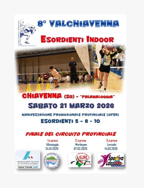 Immagine Evento Valchiavenna Esordienti Indoor | Calendario Valtellinese