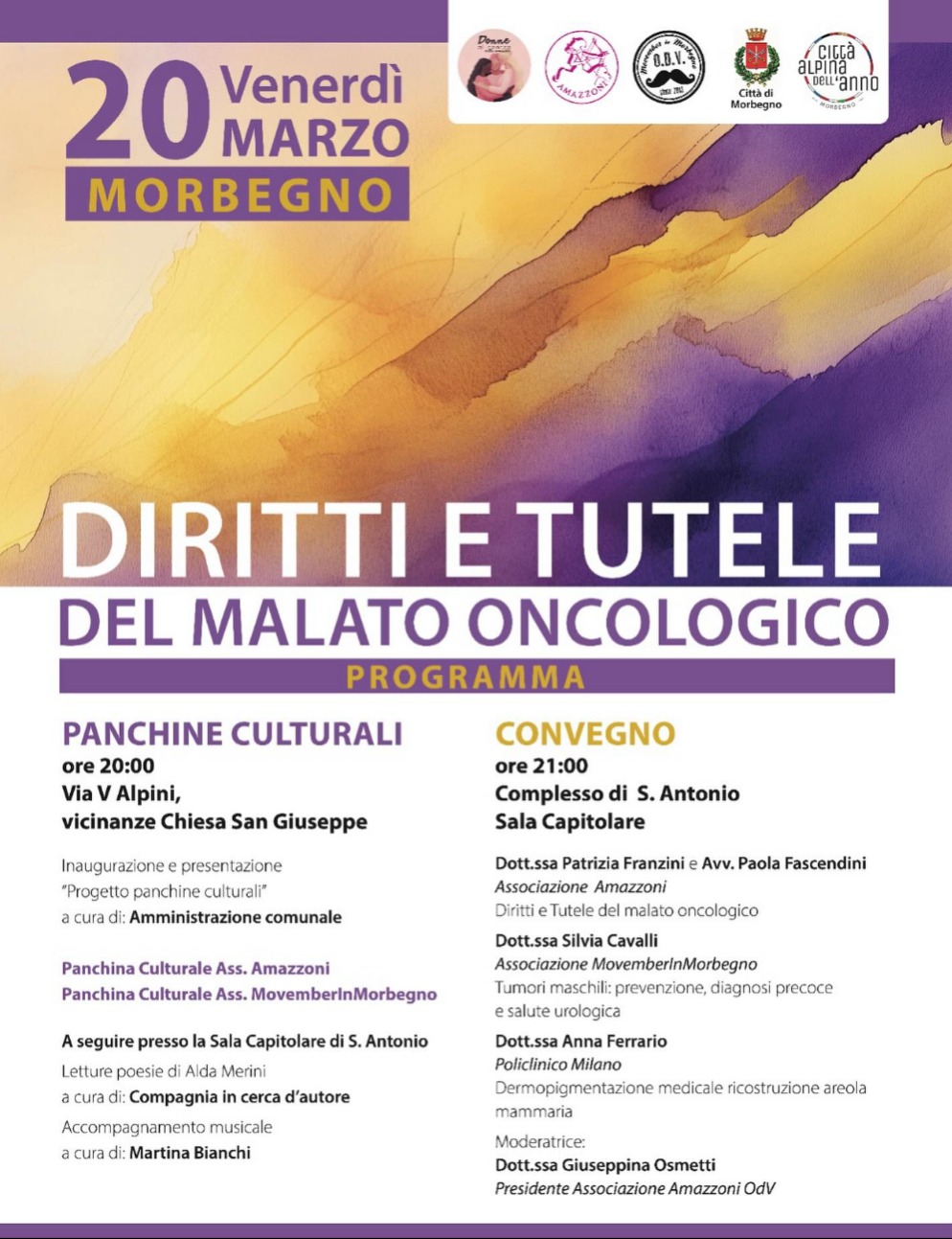 Immagine Evento Diritti e tutele del malato oncologico | Calendario Valtellinese
