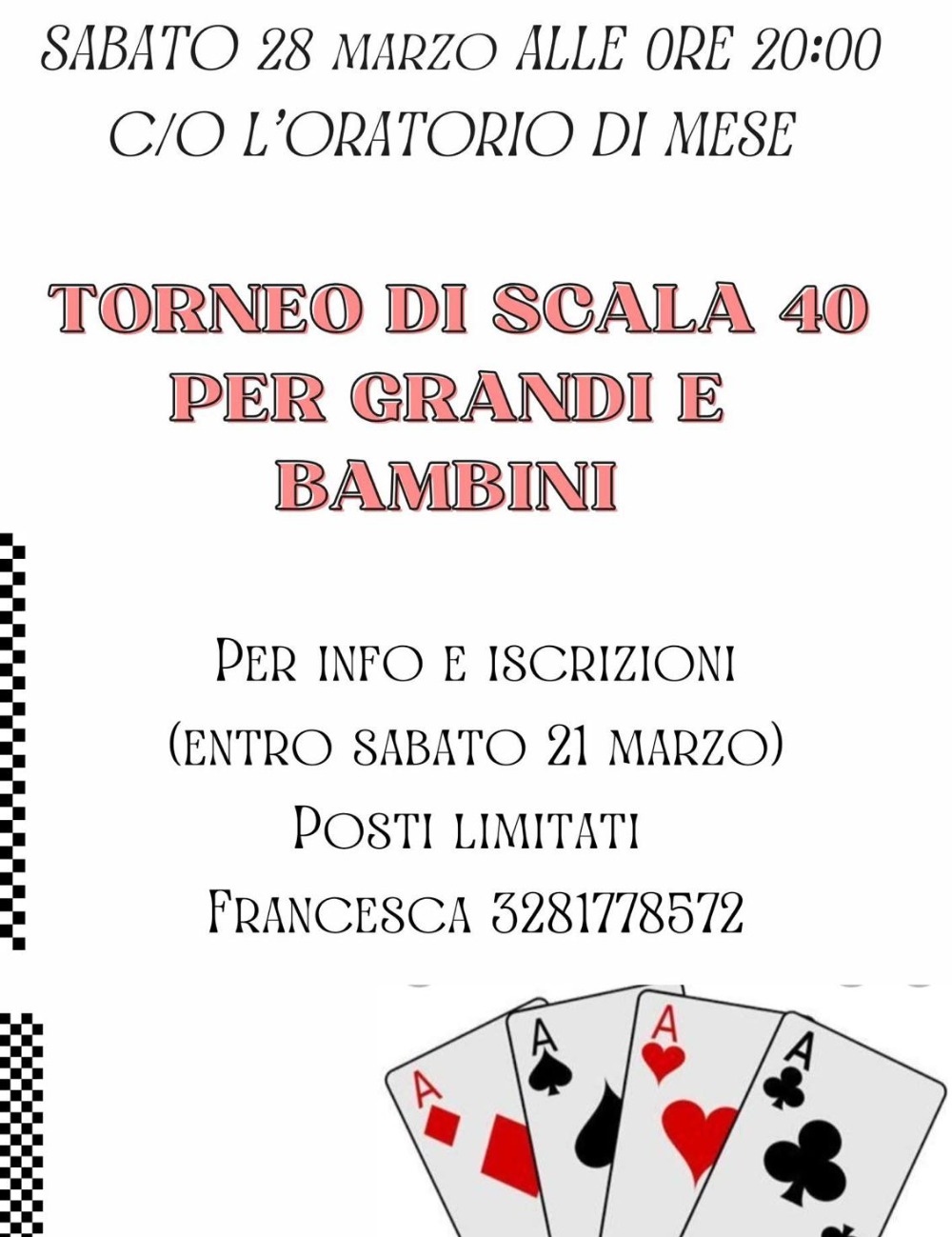 Immagine Evento Torneo di Scala 40 per grandi e bambini | Calendario Valtellinese