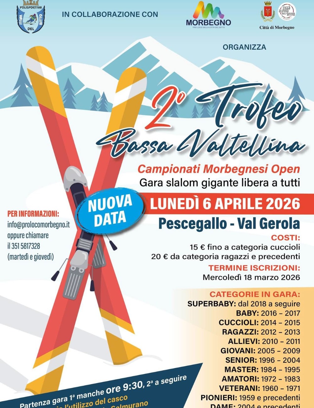 Immagine Evento 2° Trofeo Bassa Valtellina | Calendario Valtellinese