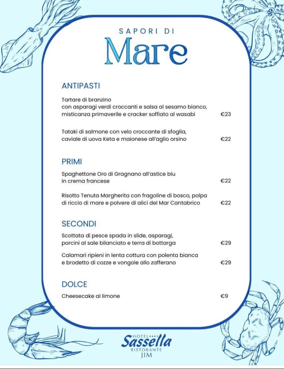 Immagine Evento Sapori di Mare all'Hotel Sassella - Ristorante Jim | Calendario Valtellinese