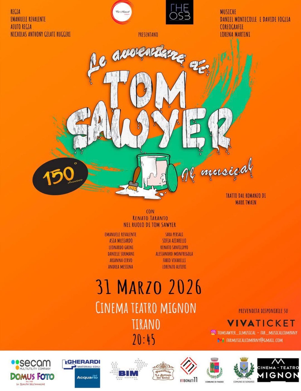 Immagine Evento Le avventure di Tom Sawyer – Il musical a Tirano | Calendario Valtellinese