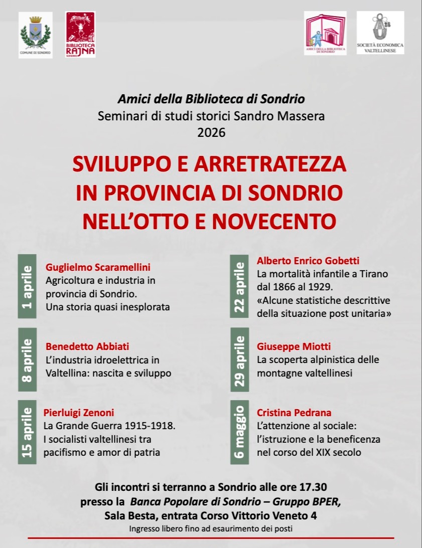 Immagine Evento Seminari di studi storici Sandro Massera 2026 | Calendario Valtellinese